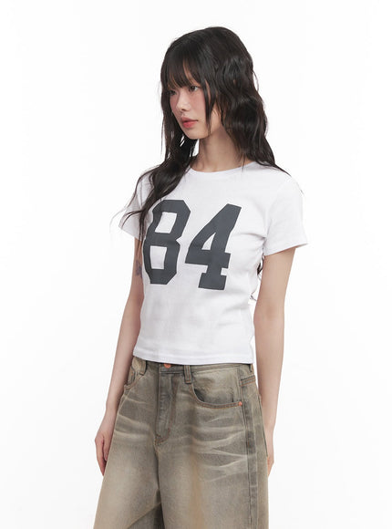 "84" Graphic Crop Tee  CM520