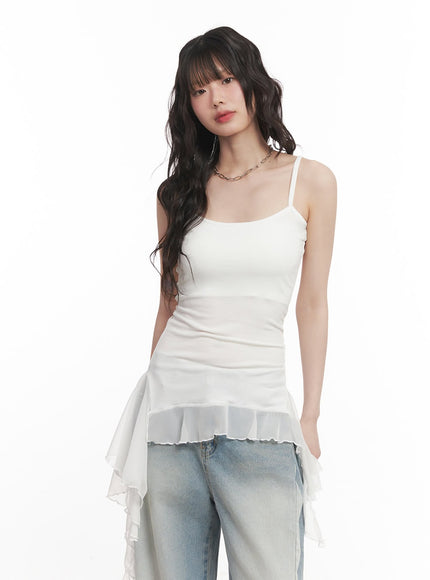 frilly-flared-cami-top-cm520 / White