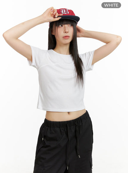 Lined Solid Crop Top CU424