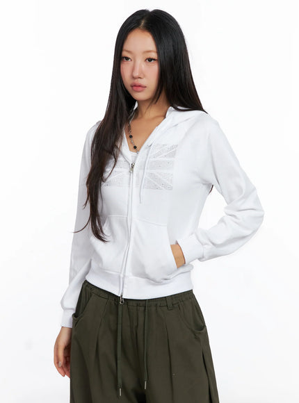 Graphic Cropped Hoodie CO515