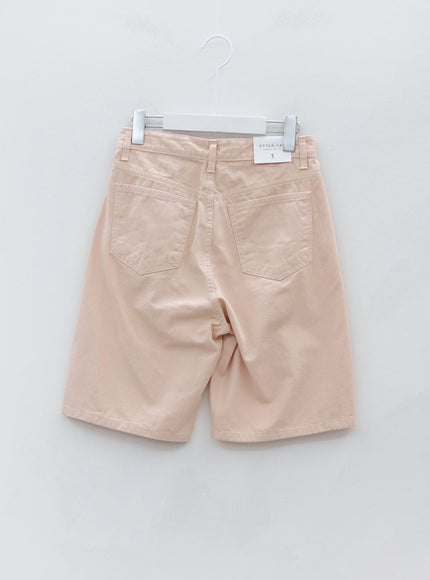 Pintuck Cotton Long Shorts OJ30