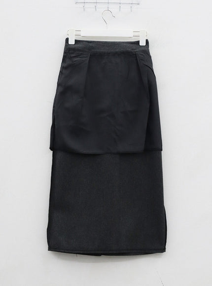 Wool Blend Maxi Skirt OJ310