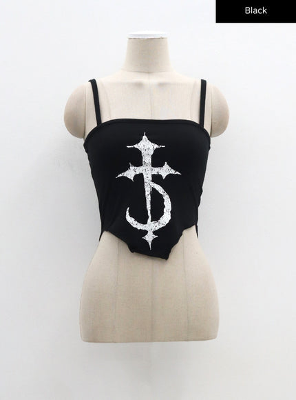 Thin Strap Graphic Top CM329
