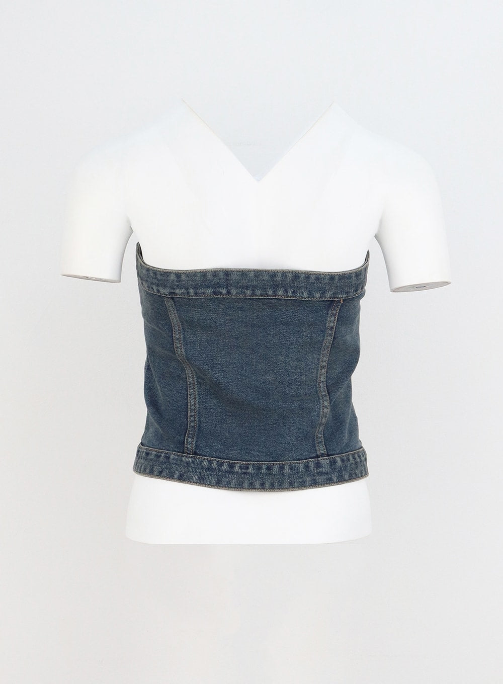 denim-button-tube-top-cy323