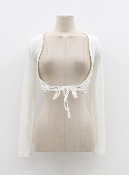 Lace Top And Cardigan Set CM324