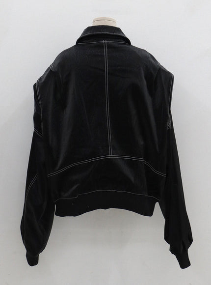 Over Fit Stitch Veste en similicuir Unisexe CG16