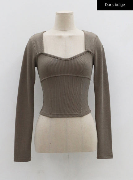 Heart Neck Crop T-Shirt CO11