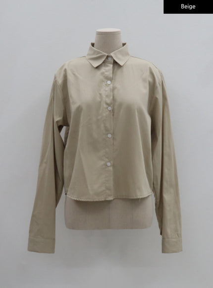 Basic Tone Down Color Crop Shirt BG23