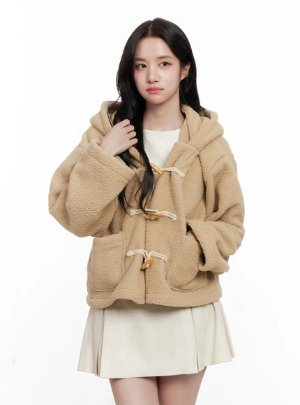toggle-hooded-jacket-co524 / Beige