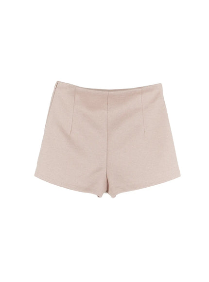 high-waist-wool-blend-shorts-cj507 / Beige