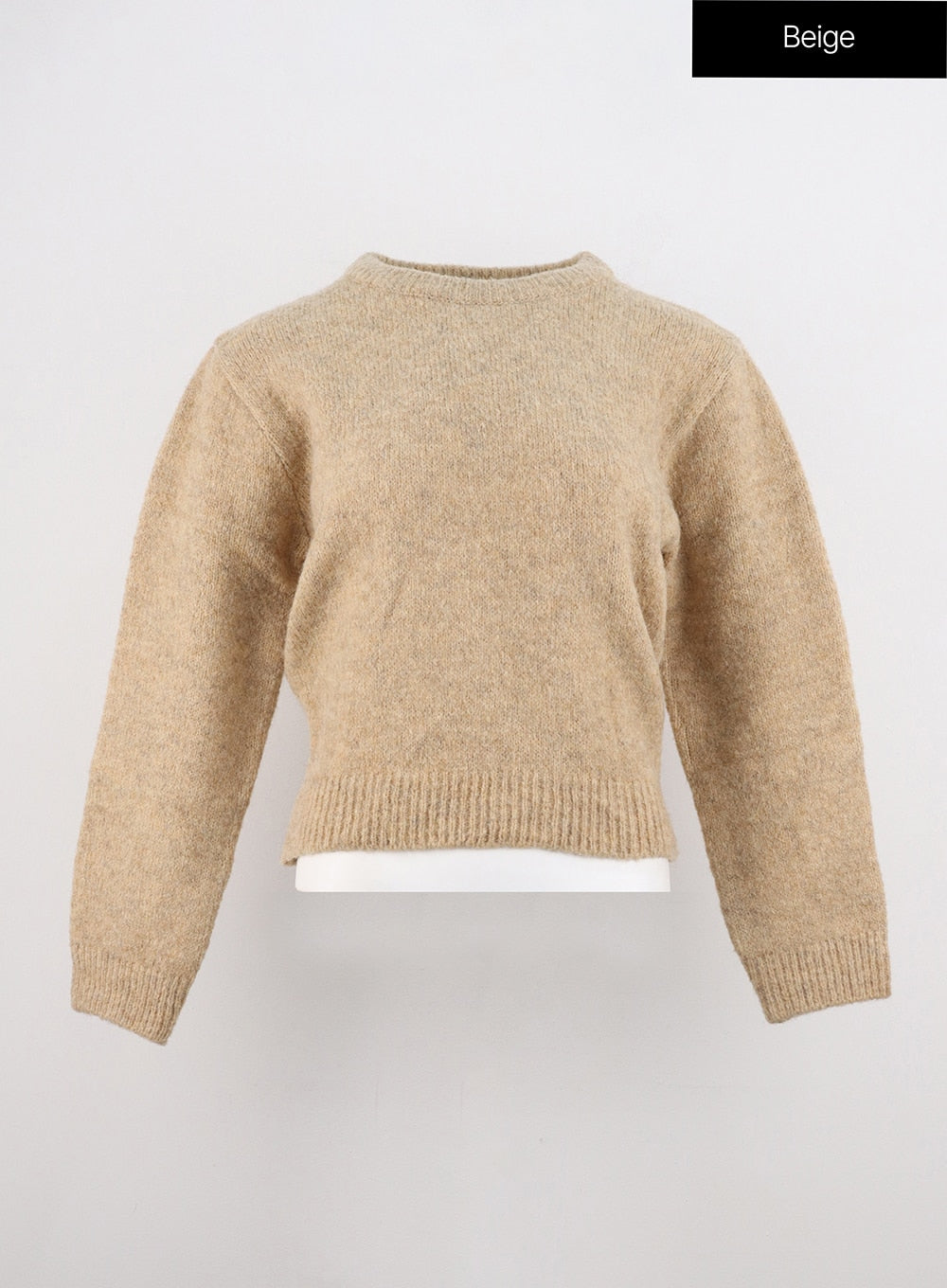 Beige Jacquard Knit Sweater