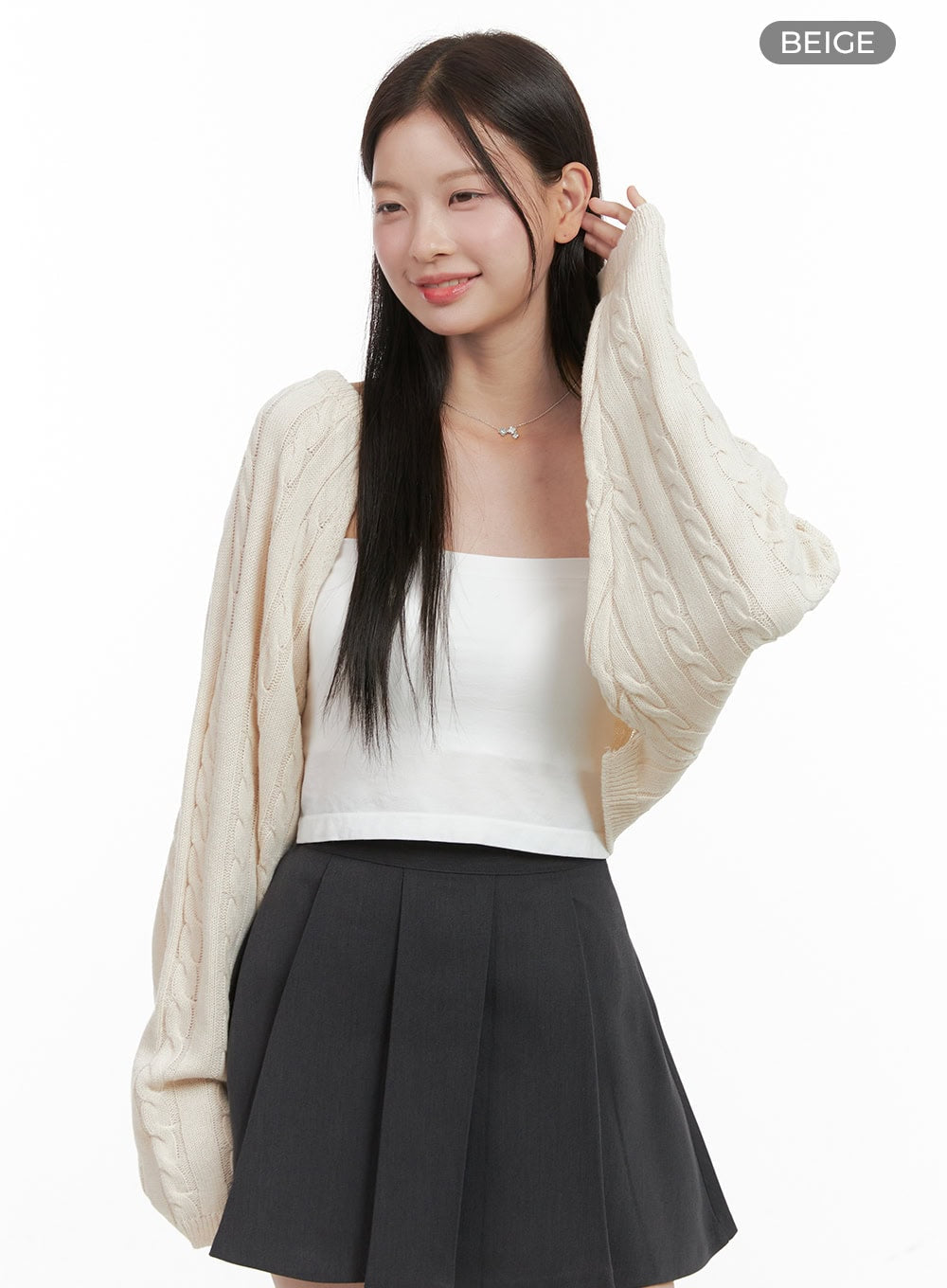 cable-knit-bolero-og419 / Beige