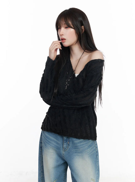 V-Neck Knit Sweater CF523