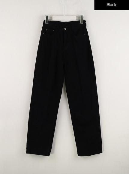 mid-waist-plush-wide-cotton-pants-od315 / Black