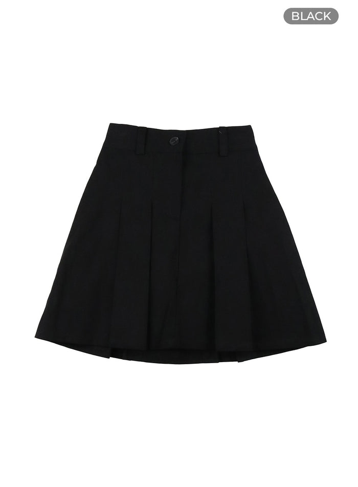 basic-pleated-mini-skirt-oy413 / Black
