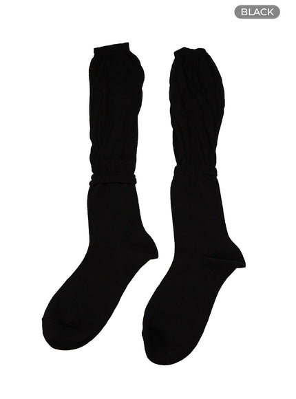 cotton-mesh-long-socks-oy427 / Black