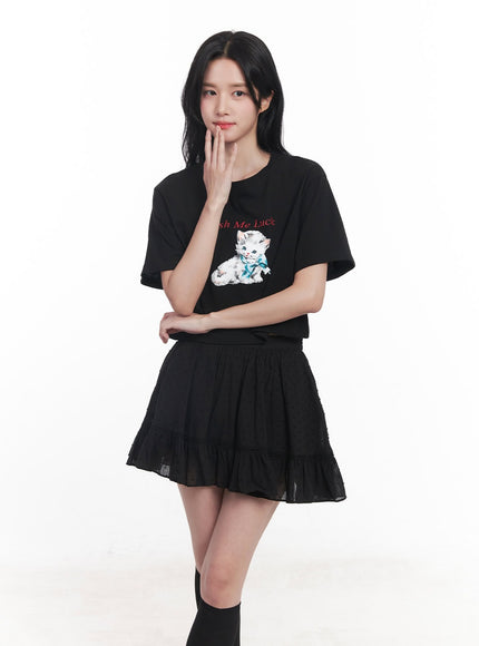 casual-graphic-crop-top-cy526 / Black