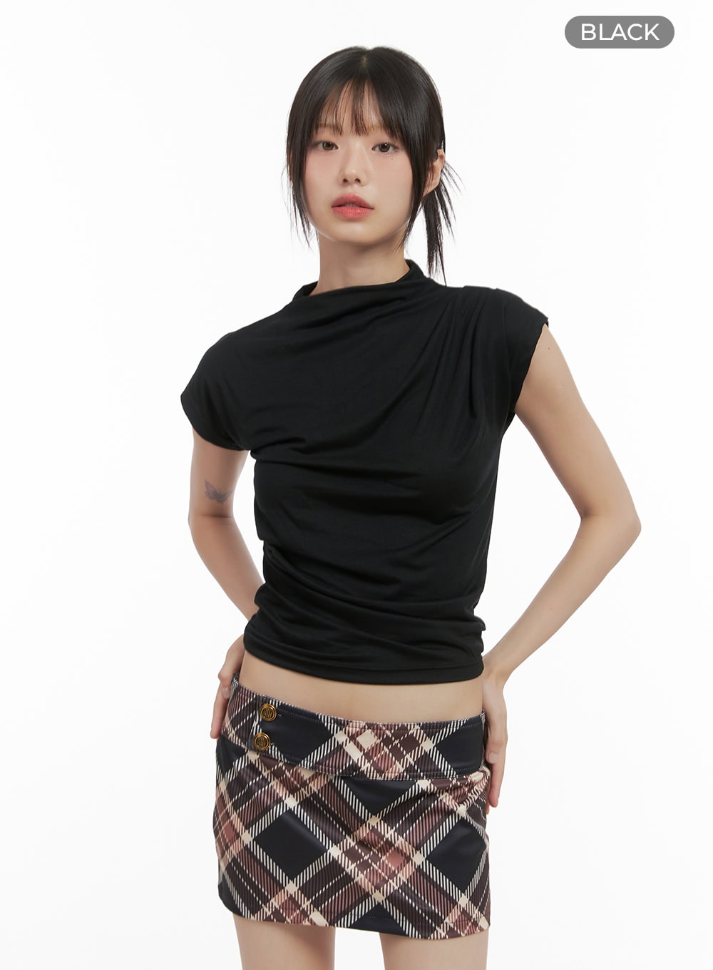 slimline-turtleneck-croptop-cs412 / Black