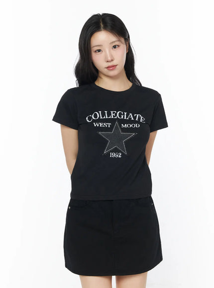 star-graphic-crop-tee-cd805 / Black