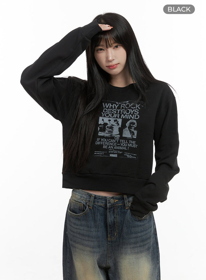 chic-cotton-graphic-pullover-cs413 / Black