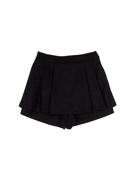 trendy-pleated-mini-skort-cn505 / Black