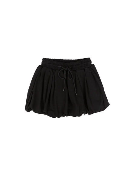 adjustable-balloon-mini-skirt-cu526 / Black
