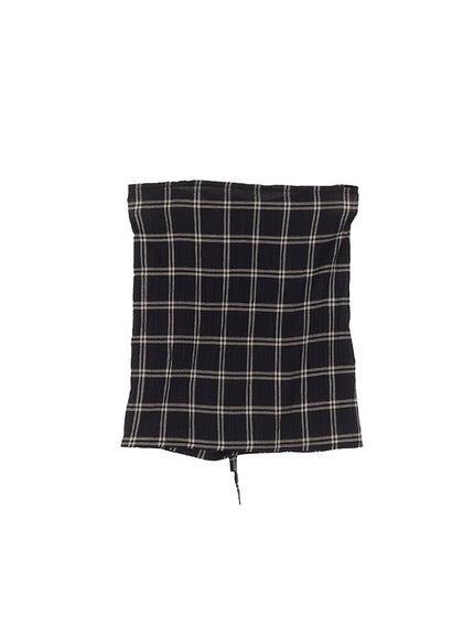 checkered-wrap-midi-skirt-cy530 / Black