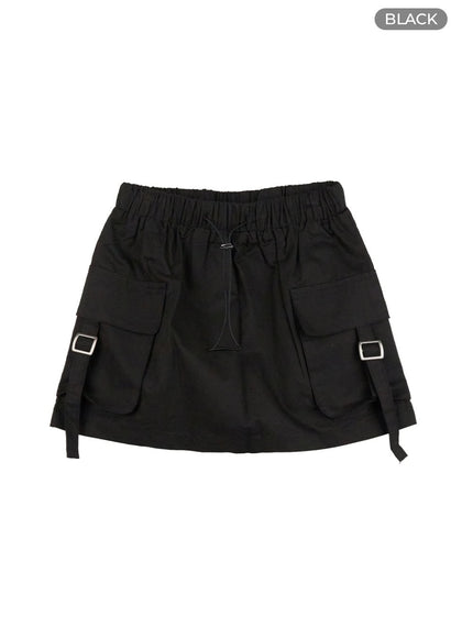 cargo-banded-mini-skirt-ol408 / Black