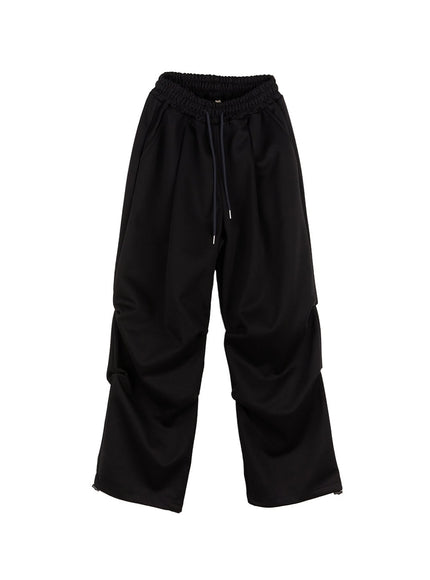 shirred-wide-fit-sweatpants-cf512 / Black