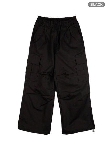 cargo-chic-banded-wide-fit-pants-cg420 / Black