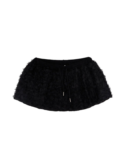 flare-lace-mini-skirt-cf510 / Black