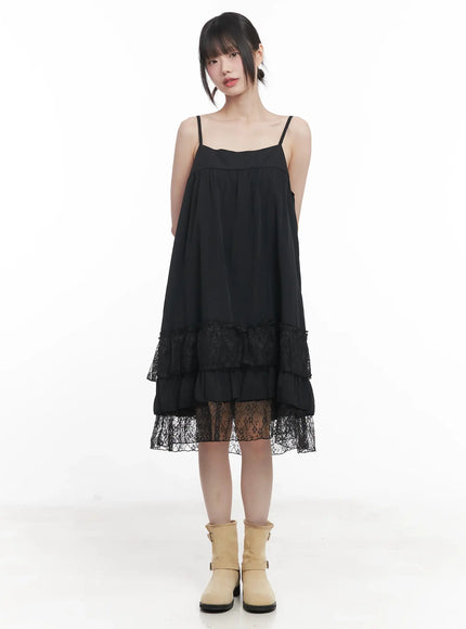 lace-trim-cami-maxi-dress-cu518 / Black