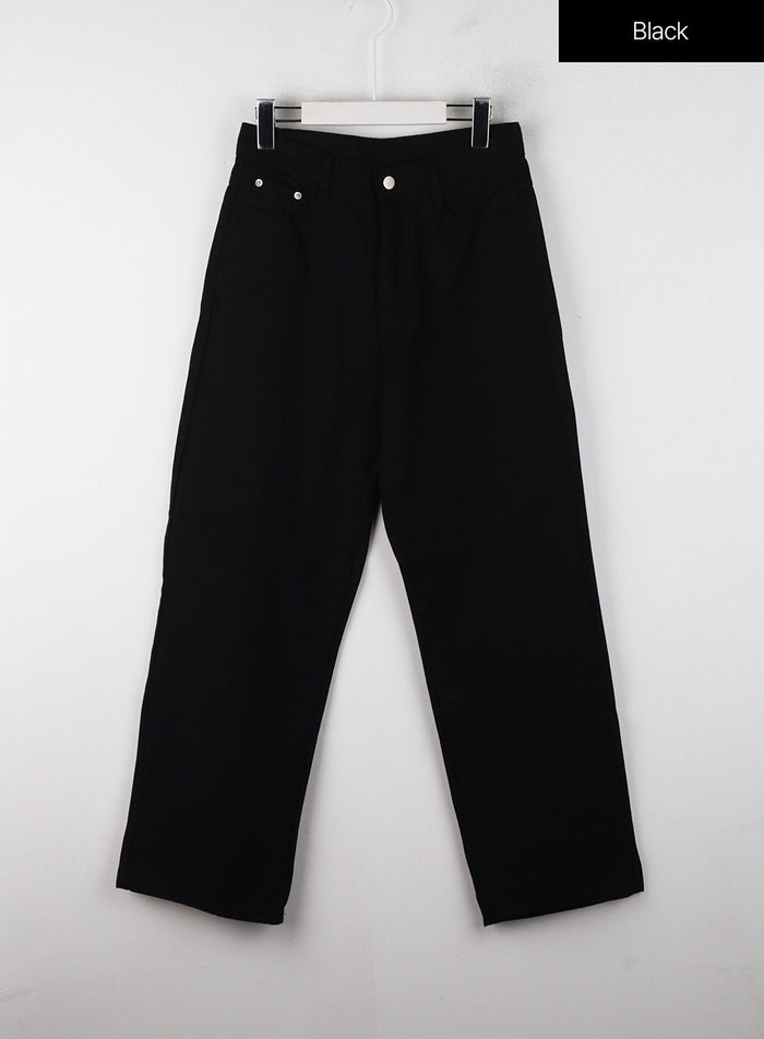 denim-high-waist-wide-leg-jeans-oj302 / Black