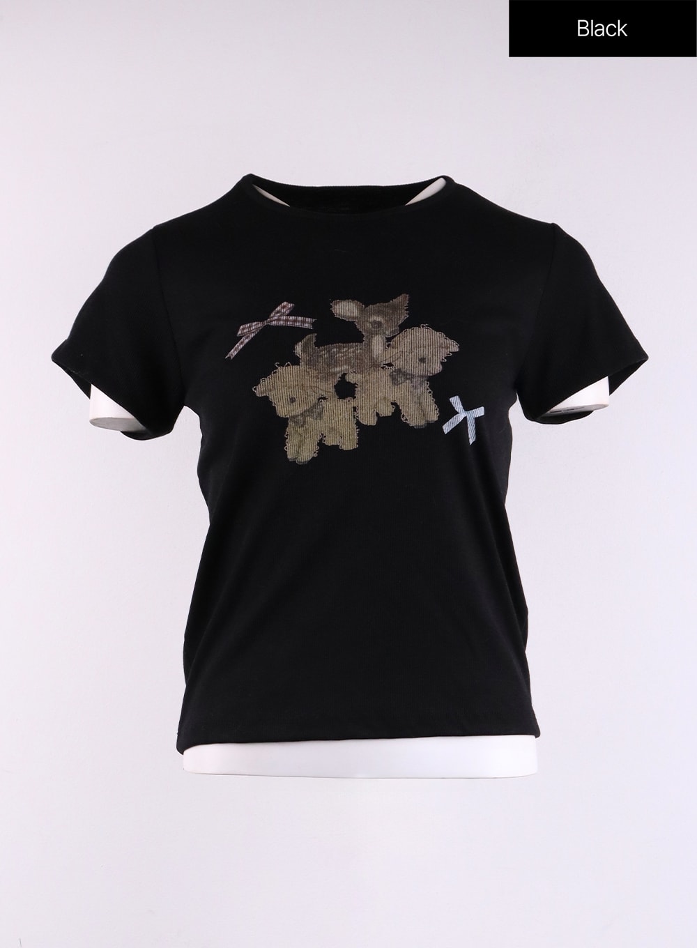 animal-graphic-short-sleeve-tee-cf407 / Black