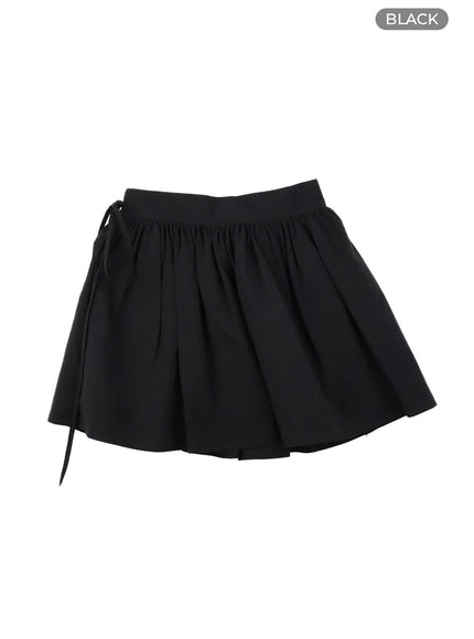 banding-strap-cotton-mini-skirt-om425 / Black