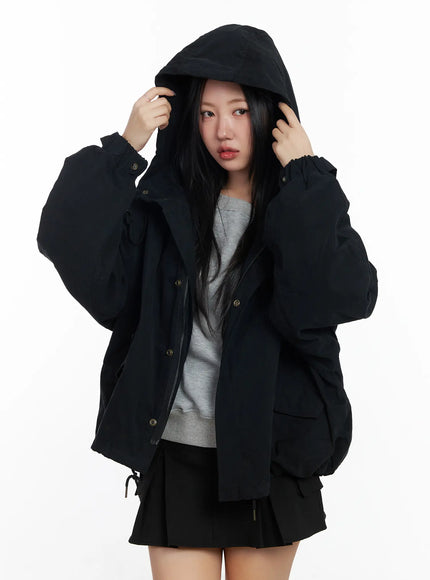 oversized-field-hoodie-jacket-cf503 / Black