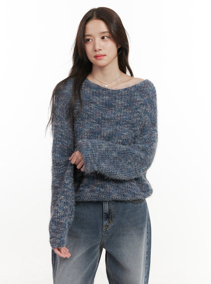 multicolor-cozy-knit-sweater-on429 / Blue