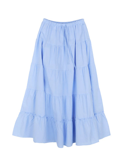 tiered-frill-maxi-skirt-cl530 / Blue