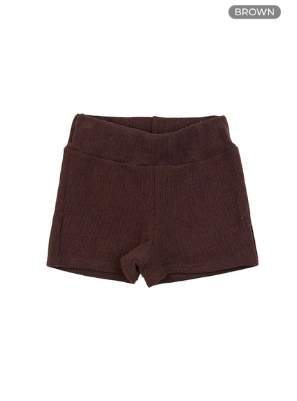 slim-fit-solid-shorts-co418 / Brown