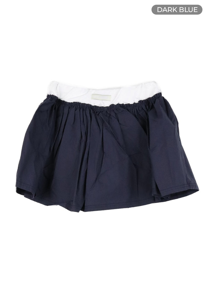 basic-ruffle-hem-mini-skirt-cm415 / Dark blue
