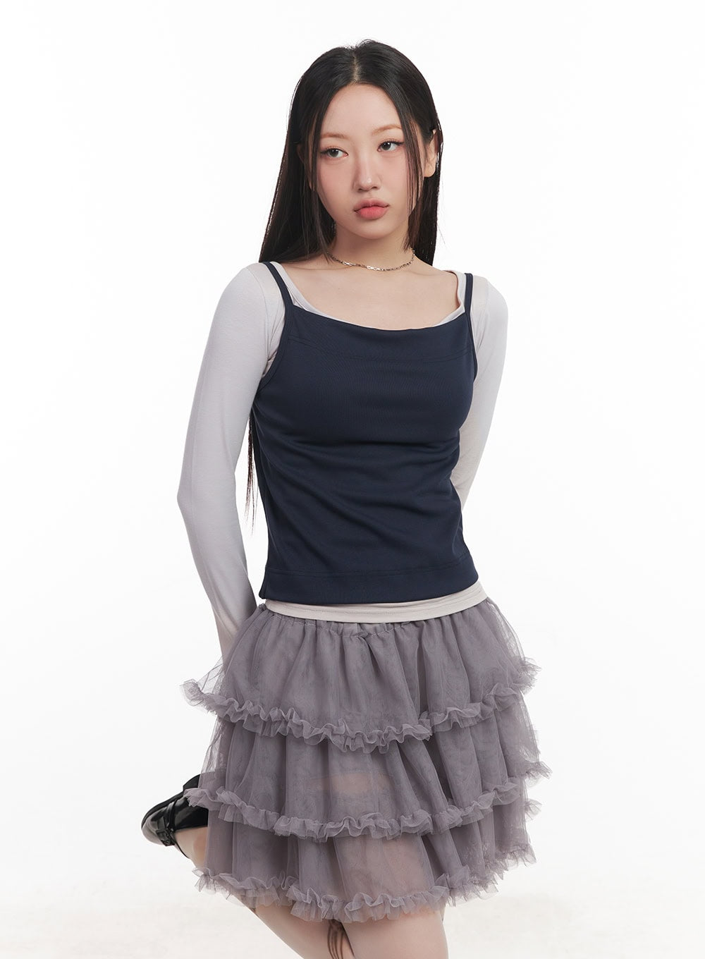 sleeveless-boat-neck-crop-top-cm528 / Dark blue