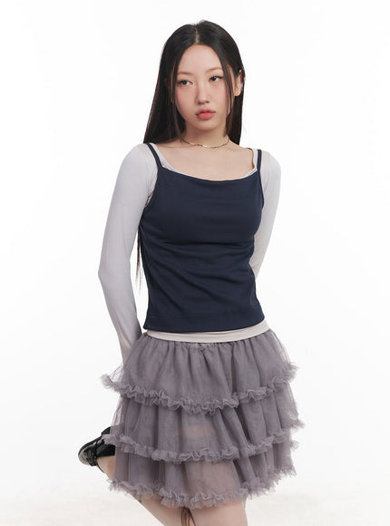 sleeveless-boat-neck-crop-top-cm528 / Dark blue