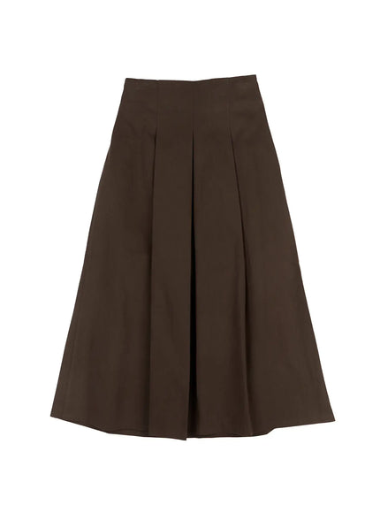 Elegant Pleated Flare Long Skirt F502