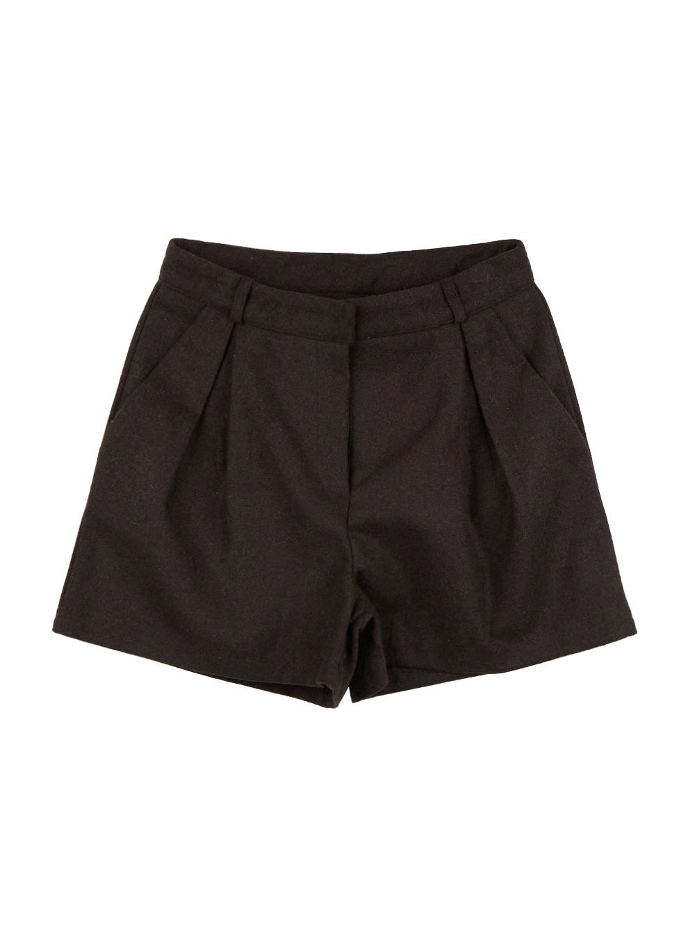 pintuck-loose-fit-shorts-od412 / Dark brown