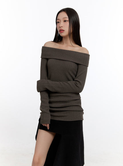 dazzling-off-shoulder-top-cn420 / Dark brown