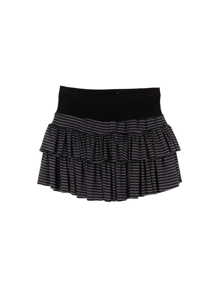 striped-mini-skirt-cd519 / Dark gray