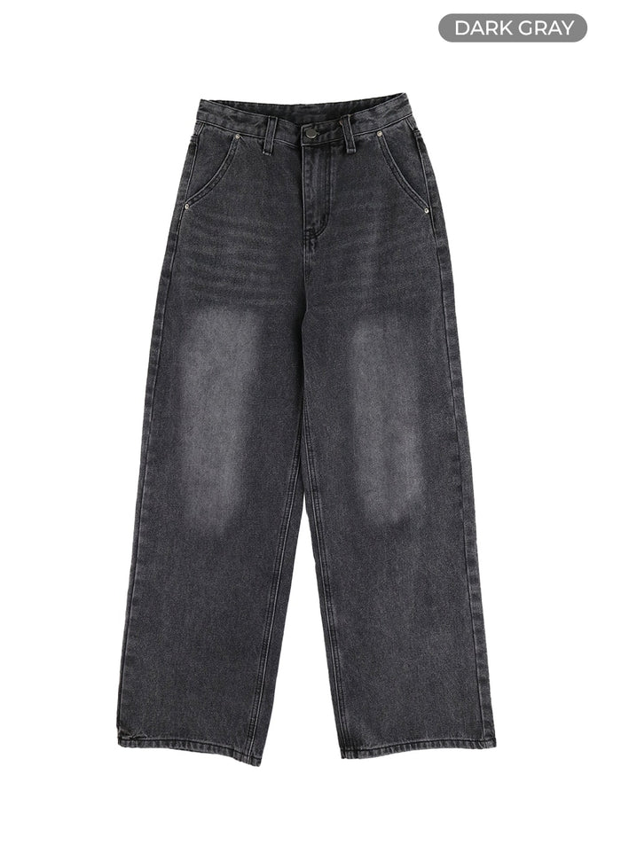 light-washed-baggy-jeans-om408 / Dark gray