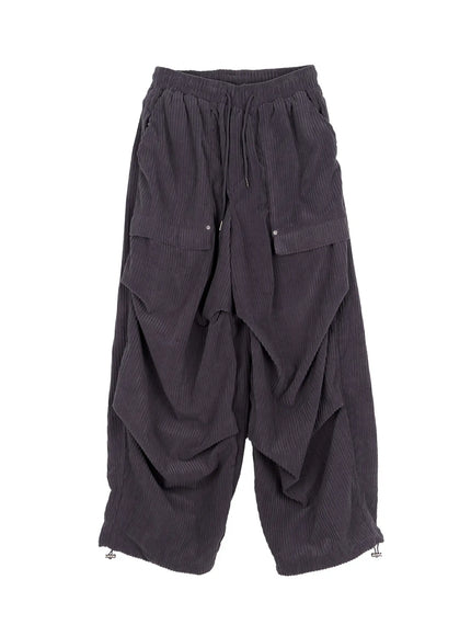 Corduroy Wide-Leg Cargo Pants CN512