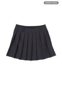 summer-pleated-mini-skirt-cu414 / Dark gray