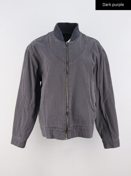 loose-fit-bomber-jacket-cs321 / Dark purple